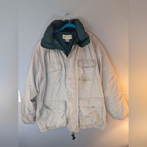Eddie Bauer XL Jacket Green and Cream